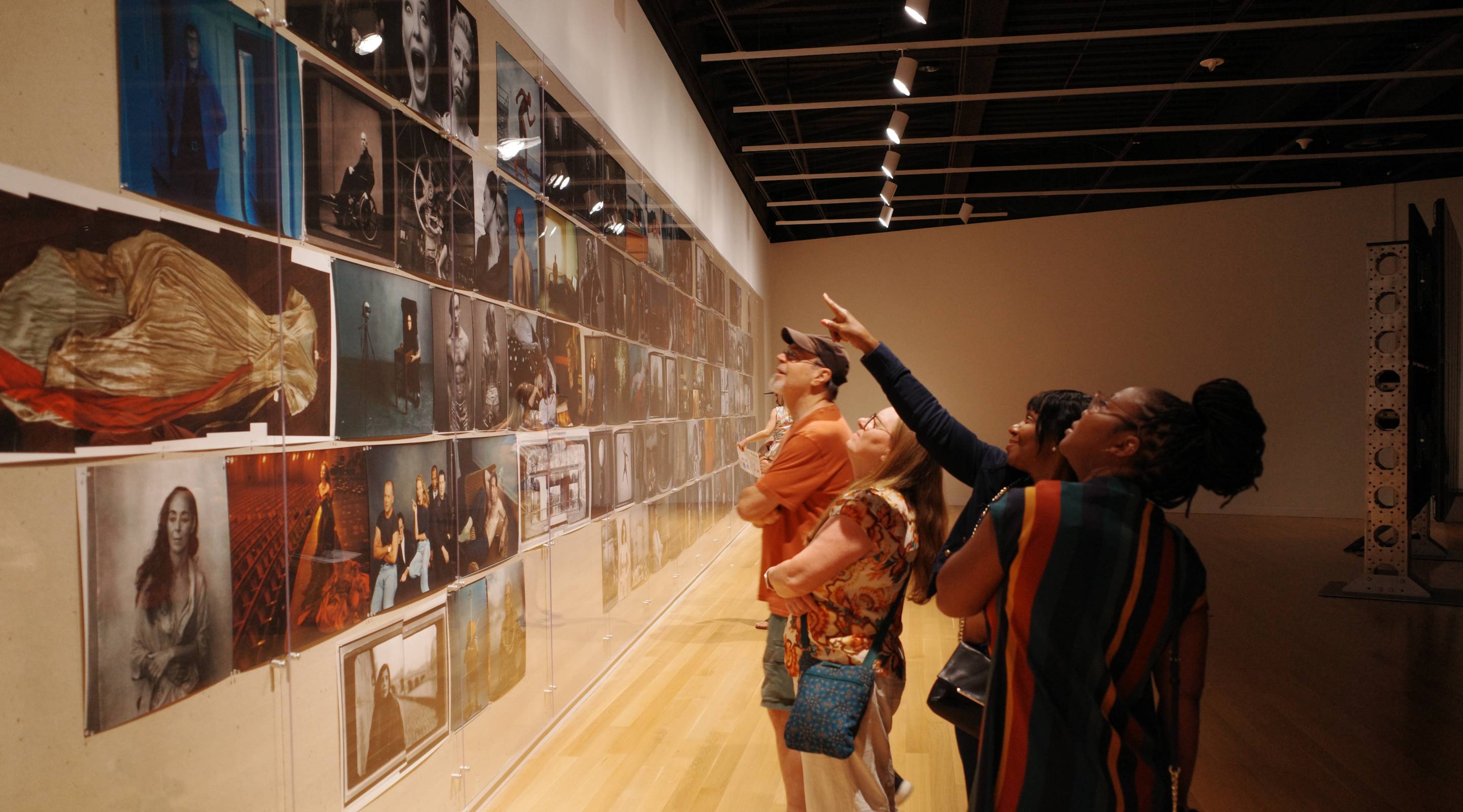 Annie Leibovitz - wall of iconic photos at the Mint Museum in Charlotte North Carolina